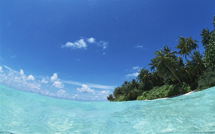 Maldives, mar azul, água, ilha Papéis de Parede, imagem