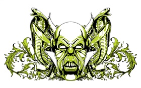 Monstro, cobra, verde estilo, design vector HD Papéis de Parede