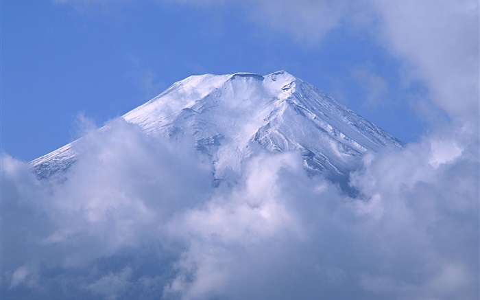 Mount Fuji nas nuvens, Japão Papéis de Parede, imagem