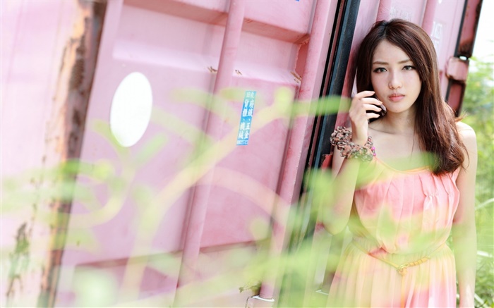 vestido rosa Taiwan menina Papéis de Parede, imagem