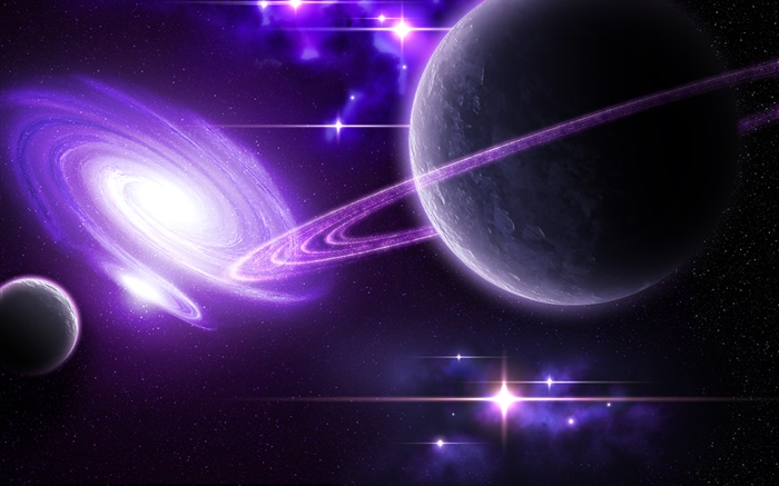 Planeta, anéis, nebulosa Papéis de Parede, imagem