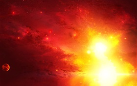 A luz vermelha no espaço, supernova