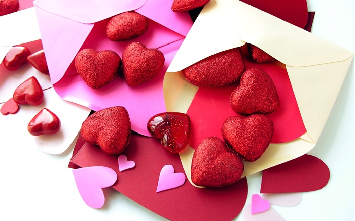 corações vermelhos do amor, letra, romântico Papéis de Parede, imagem