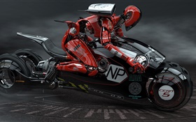 Robot conduzir a motocicleta, alta tecnologia HD Papéis de Parede