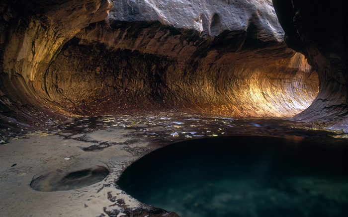 cavernas rochosas, água, aventura Papéis de Parede, imagem