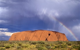Rochas da montanha, grama, deserto, Austrália HD Papéis de Parede
