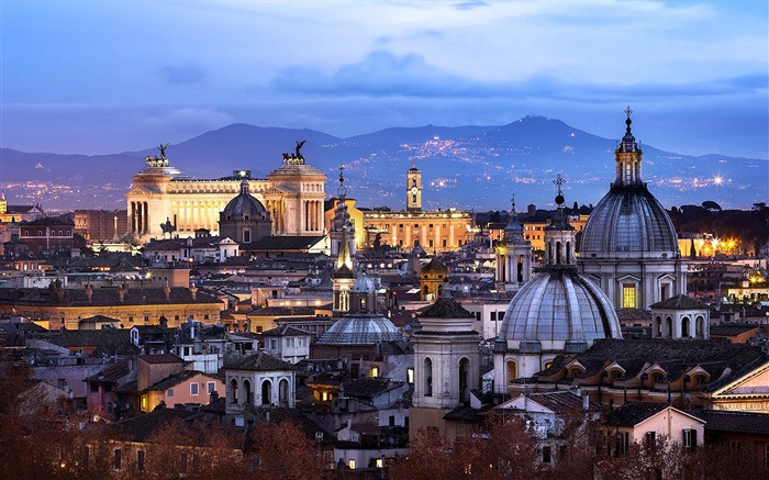 Roma, Vaticano, Itália, cidade, casa, noite Papéis de Parede, imagem