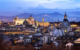 Roma, Vaticano, Itália, cidade, casa, noite