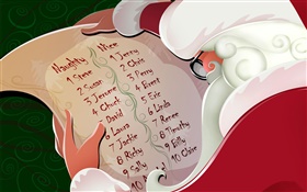 Santa Claus, lista de nomes de imagem, vetor HD Papéis de Parede