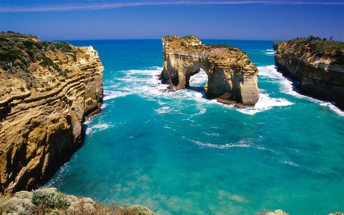 Mar, costa, rochas, Austrália Papéis de Parede, imagem