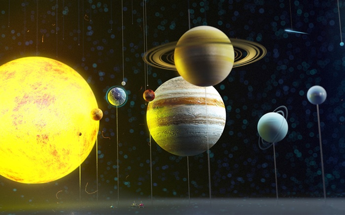 sistema solar planeta, espaço, modelo Papéis de Parede, imagem