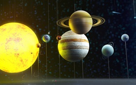 sistema solar planeta, espaço, modelo HD Papéis de Parede