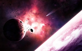Espaço, planetas, estrelas, meteoritos HD Papéis de Parede