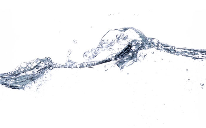 Esguicho de água, gotas, fundo branco Papéis de Parede, imagem