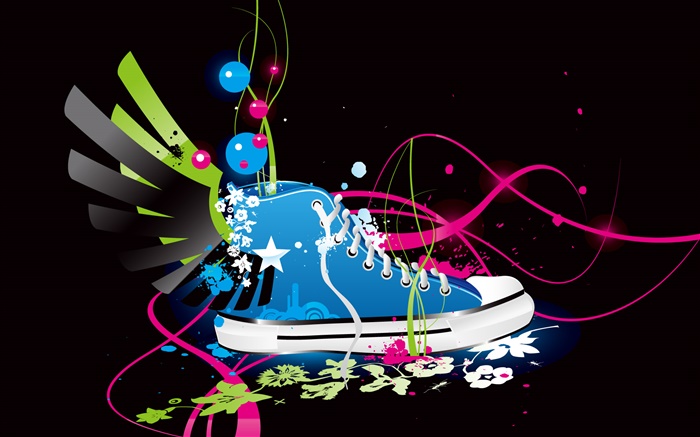 sapatos de desporto, asas,, design criativo vector Papéis de Parede, imagem