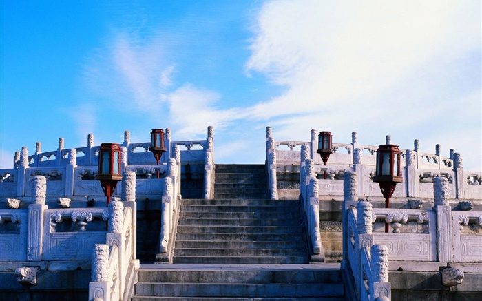 Escadas, nuvens, Cidade Proibida Pequim Papéis de Parede, imagem