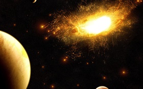 explosões de supernovas, restos de vôo, espaço, planeta