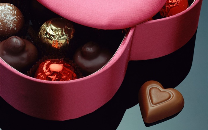 chocolate doce, Dia dos Namorados, presentes românticos Papéis de Parede, imagem