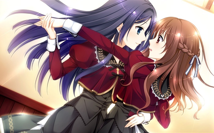 Duas meninas do anime dançar Papéis de Parede, imagem