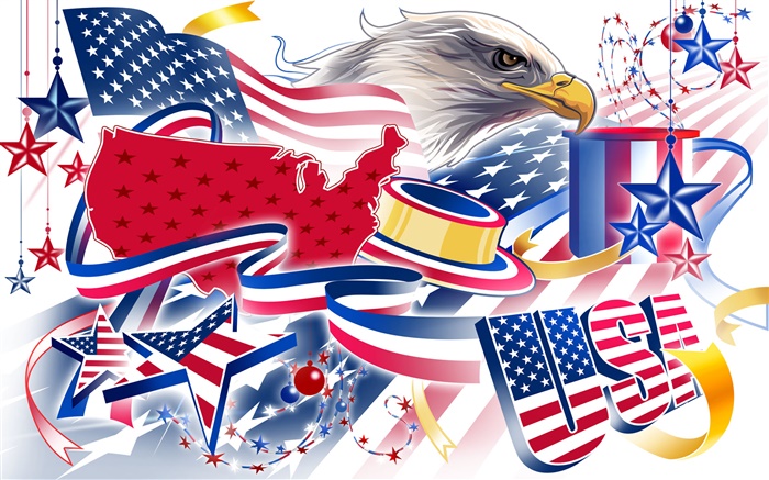 Dia da Independência dos Estados Unidos, com temática de férias imagens, desenho vetorial Papéis de Parede, imagem