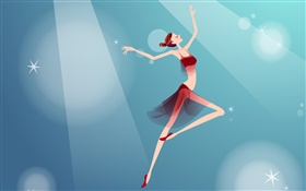 Vector menina bonita dança HD Papéis de Parede