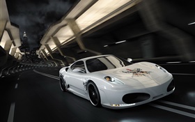 Branco Ferrari F430 velocidade supercar HD Papéis de Parede