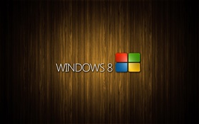 Logotipo do Windows 8 sistema, o fundo de madeira HD Papéis de Parede