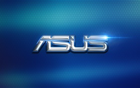 logotipo da Asus, fundo azul