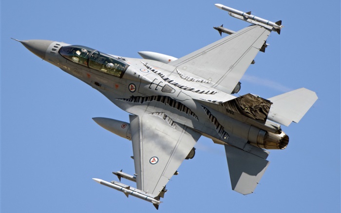 F-16AM Fighting Falcon, lutador multirole no céu Papéis de Parede, imagem
