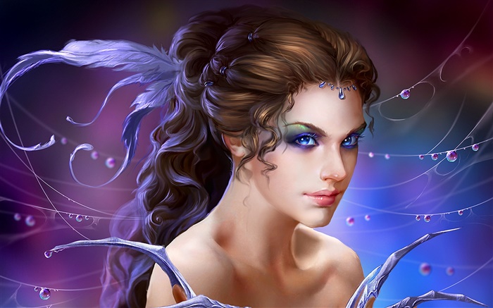 Menina da fantasia, olhos azuis Papéis de Parede, imagem