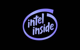 Intel Inside, logotipo, fundo preto HD Papéis de Parede