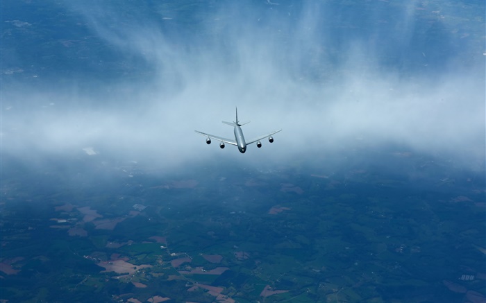 KC-135R stratotanker no céu, aeronaves Papéis de Parede, imagem