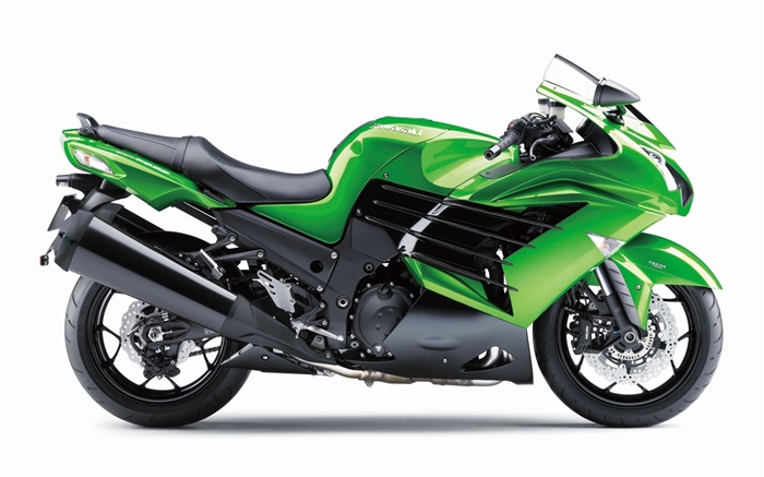 Kawasaki ZZR 1400 motocicleta verde Papéis de Parede, imagem