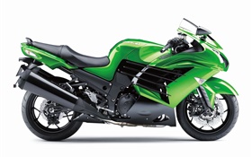 Kawasaki ZZR 1400 motocicleta verde HD Papéis de Parede
