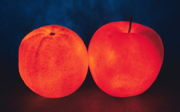 frutas luz, laranja e maçã Papéis de Parede, imagem