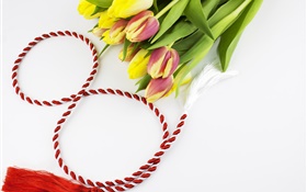 08 de março, Dia da Mulher, tulipas, fita HD Papéis de Parede