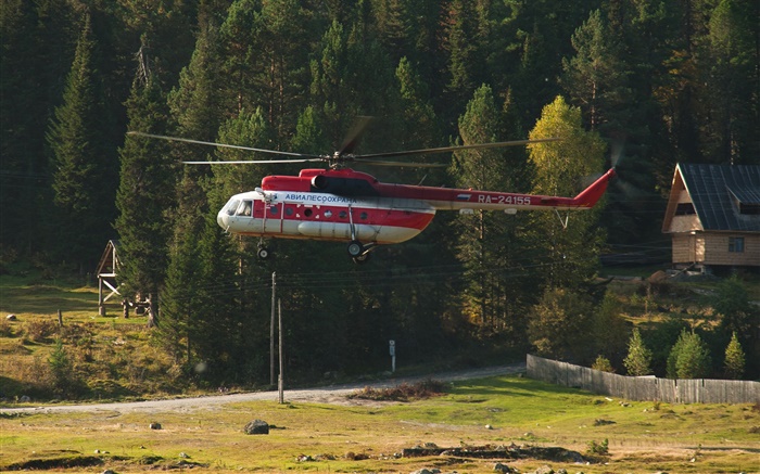 Mi-8 helicóptero pairou no ar Papéis de Parede, imagem