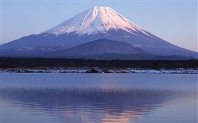 Mar, reflexão da água, o Monte Fuji, Japão HD Papéis de Parede