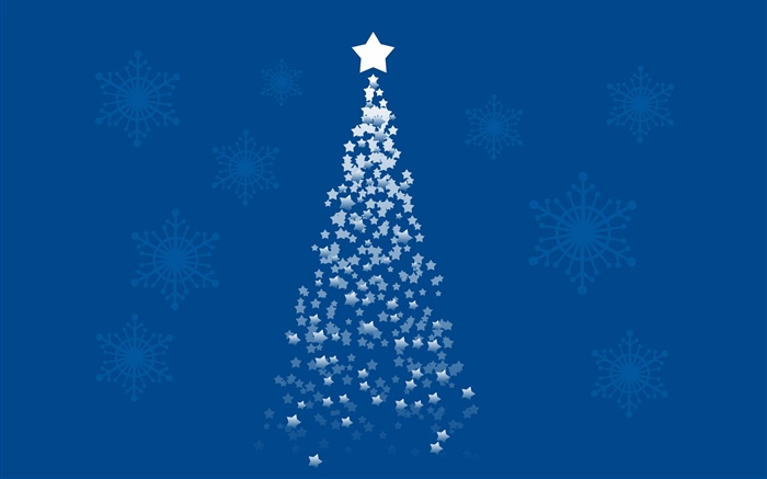 árvore de Natal das estrelas, fundo azul, art imagens Papéis de Parede, imagem