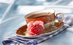 Chá, bebidas, rosa flor rosa HD Papéis de Parede