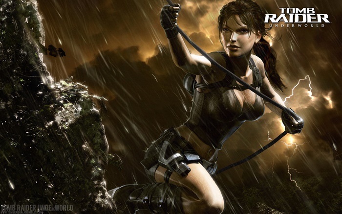 Tomb Raider: Underworld, Lara Croft na chuva Papéis de Parede, imagem