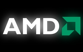 logotipo da AMD, fundo preto