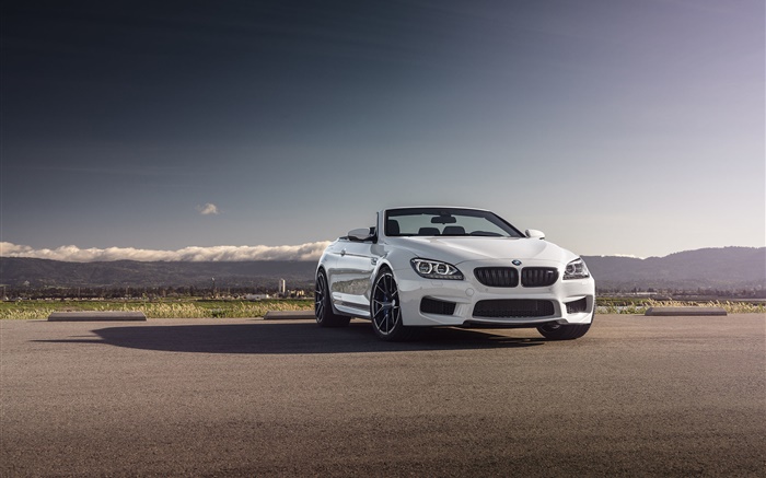 BMW M6 conversível carro branco Papéis de Parede, imagem