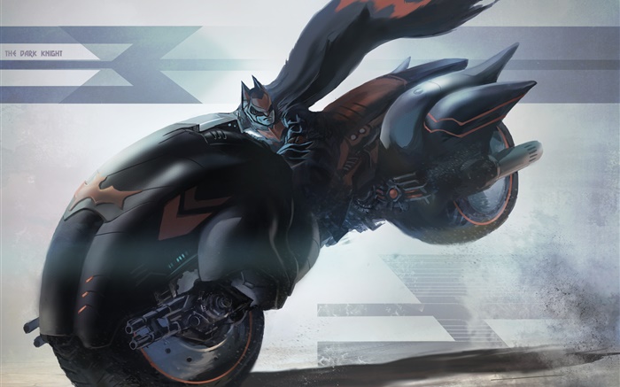 Batman passeio de motocicleta, velocidade, desenho da arte Papéis de Parede, imagem