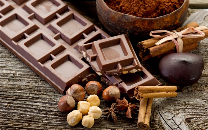 Chocolate e nozes Papéis de Parede, imagem