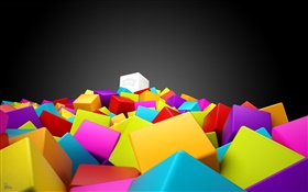 tijolos coloridos, imagens 3D HD Papéis de Parede