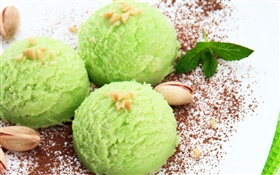 Verde sorvete cor, nozes, alimentos doces HD Papéis de Parede