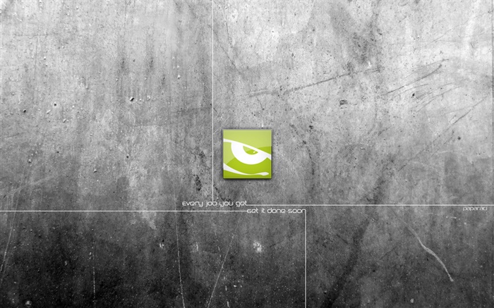 logotipo verde, fundo cinzento, design criativo Papéis de Parede, imagem