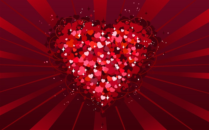 Dia dos Namorados feliz, amor corações, vetor Papéis de Parede, imagem