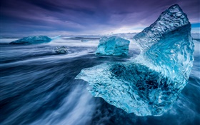 Islândia, iceberg, mar, gelo HD Papéis de Parede